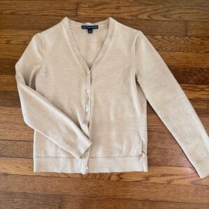 Brooks Brothers 346 Beige Cardigan Button Front Lightweight Layer Size L